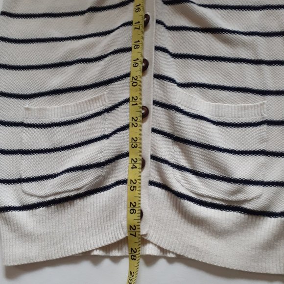 Madewell white w/black stripes cardigan sweater. - Picture 4 of 6